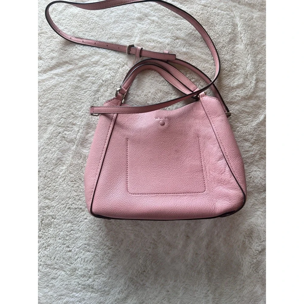 Kate Spade Talia Triple Compartment Satchel Crossbody bag Pink Leather Bow Purse